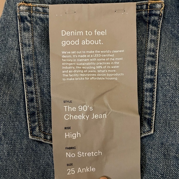 Everlane The ’90s Cheeky® Jean New 25 Ankle Vintage Mid Blue - Picture 3 of 3